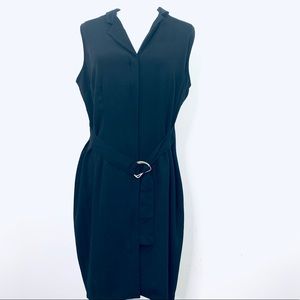 Roz & Ali Sleeveless Zip Up Belted Dress Plus 14